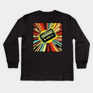 Vintage Retro Music 80s Audio Cassette Tape 085 Kids Long Sleeve T-Shirt